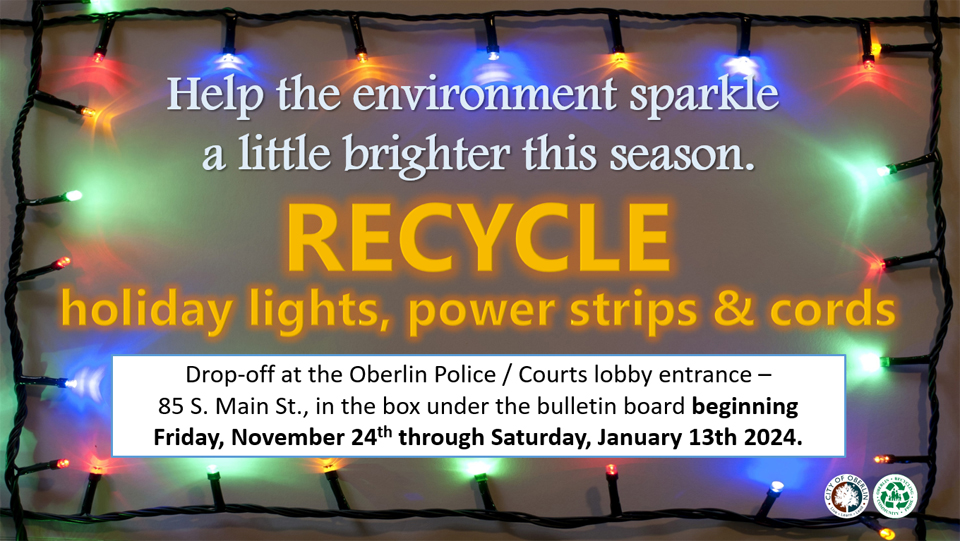 2023 holiday recycling do poster City of Oberlin