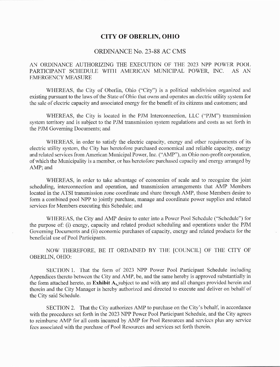 2388 City of Oberlin